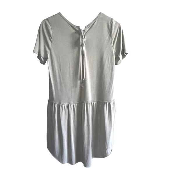 Mote Soft Peplum Hem Short Sleeve Top with Back Tie Size S - Picture 2 of 7